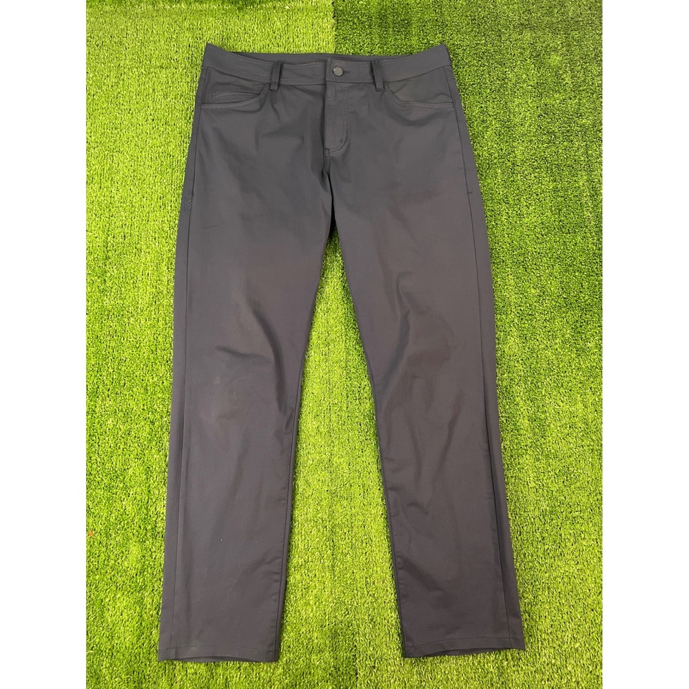 Rhone Commuter Pants Mens 34 Charcoal Blue Technical Stretch Slim Straight Pant